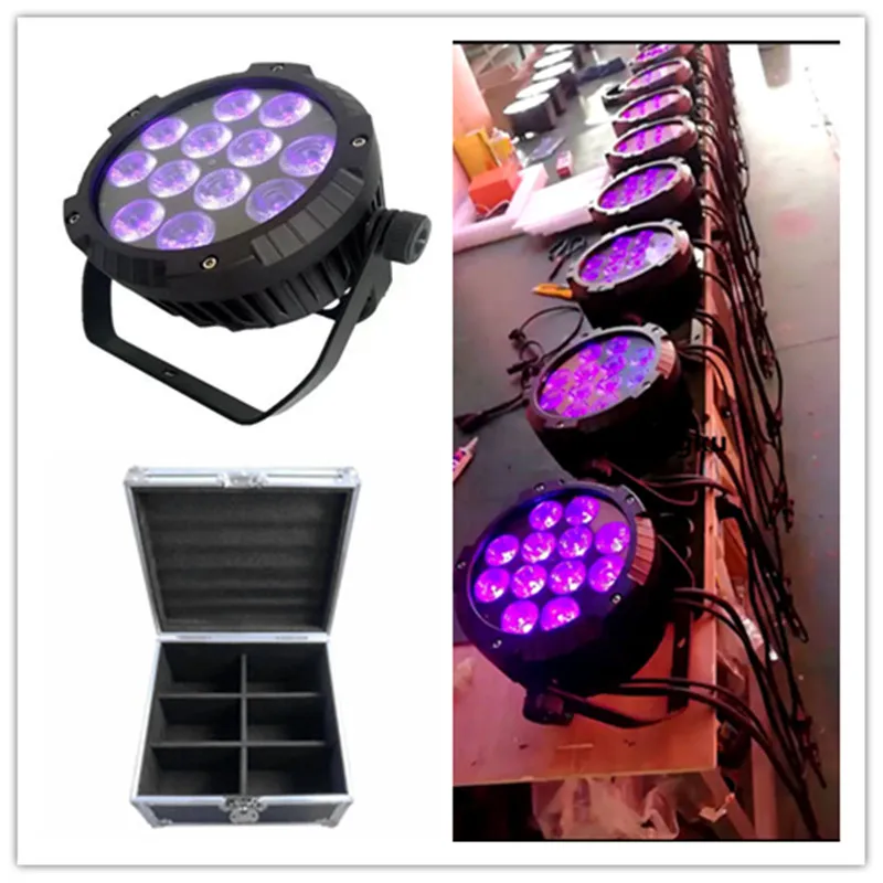 

6pcs with flightcase Pro Night Club stage wedding Decor Wash Par Uplight 12*10w rgbw 4in1 dmx ip20 indooer led flat par light