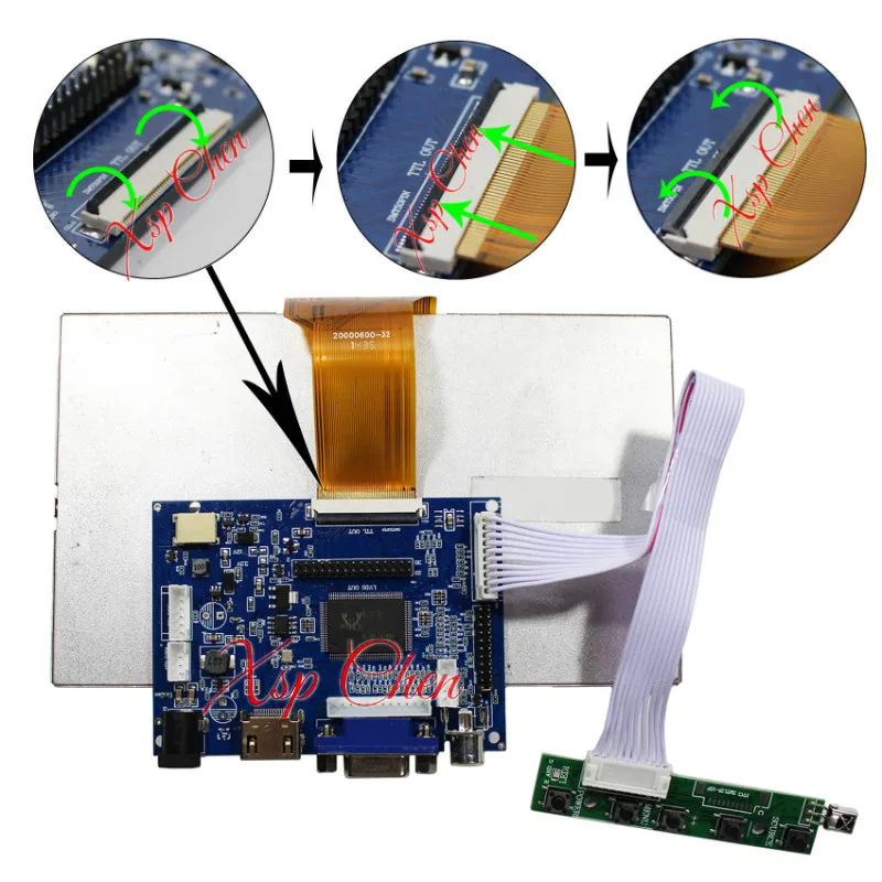 Imagem -04 - Ips Lcd com Vga e Hdmi Compatível Driver Controller Board Kit Hj080ia01e He080ia-01d 1024x768 8