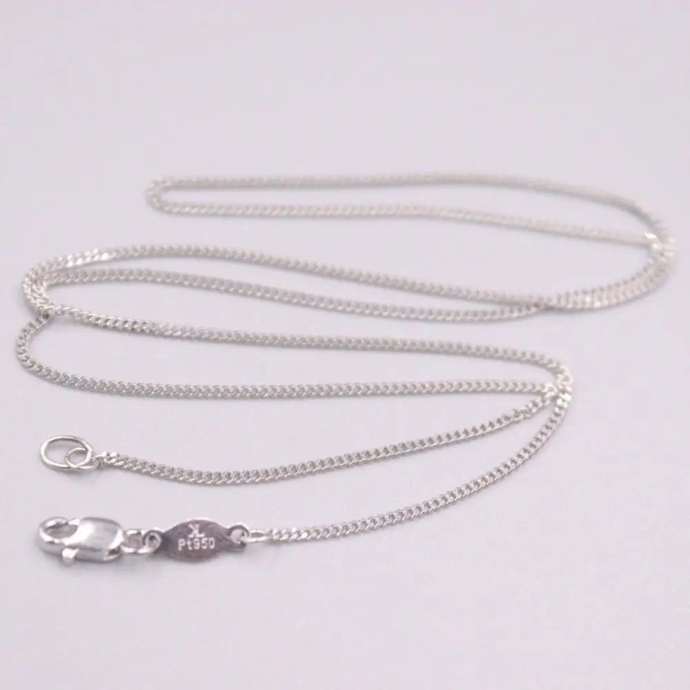 

New Pure Platinum 950 Necklace 1mm Curb Link Chain Necklace 15.74"L