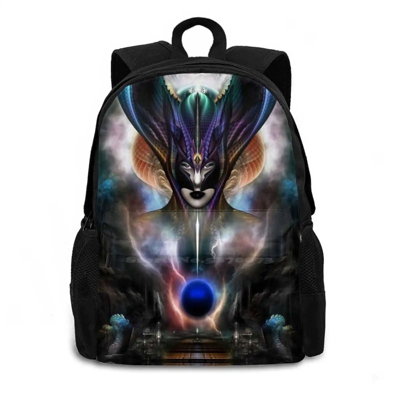 Taidushan Sai Spirit Of Power Fractal Art Portrait Hot Sale Schoolbag Backpack Fashion Bags Portrait Queen Empress Fractal