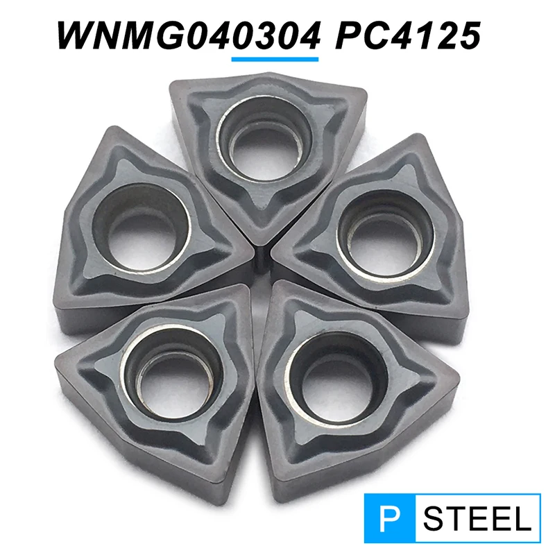 10 Stuks Wnmg040304 Pc4125 Zwart Van Hoge Kwaliteit Extern Draaiend Gereedschap Carbide Inzetstukken Wnmg 040304 Cnc Draaibank Snijgereedschap Voor Staal