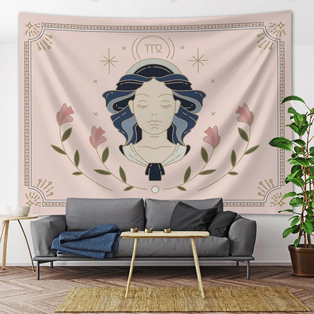 Pretty Girl Pink Home Decor Art Tapestry Psychedelic Scene Hippie Boho Wall Hanging Room Decor Background Cloth Sheet