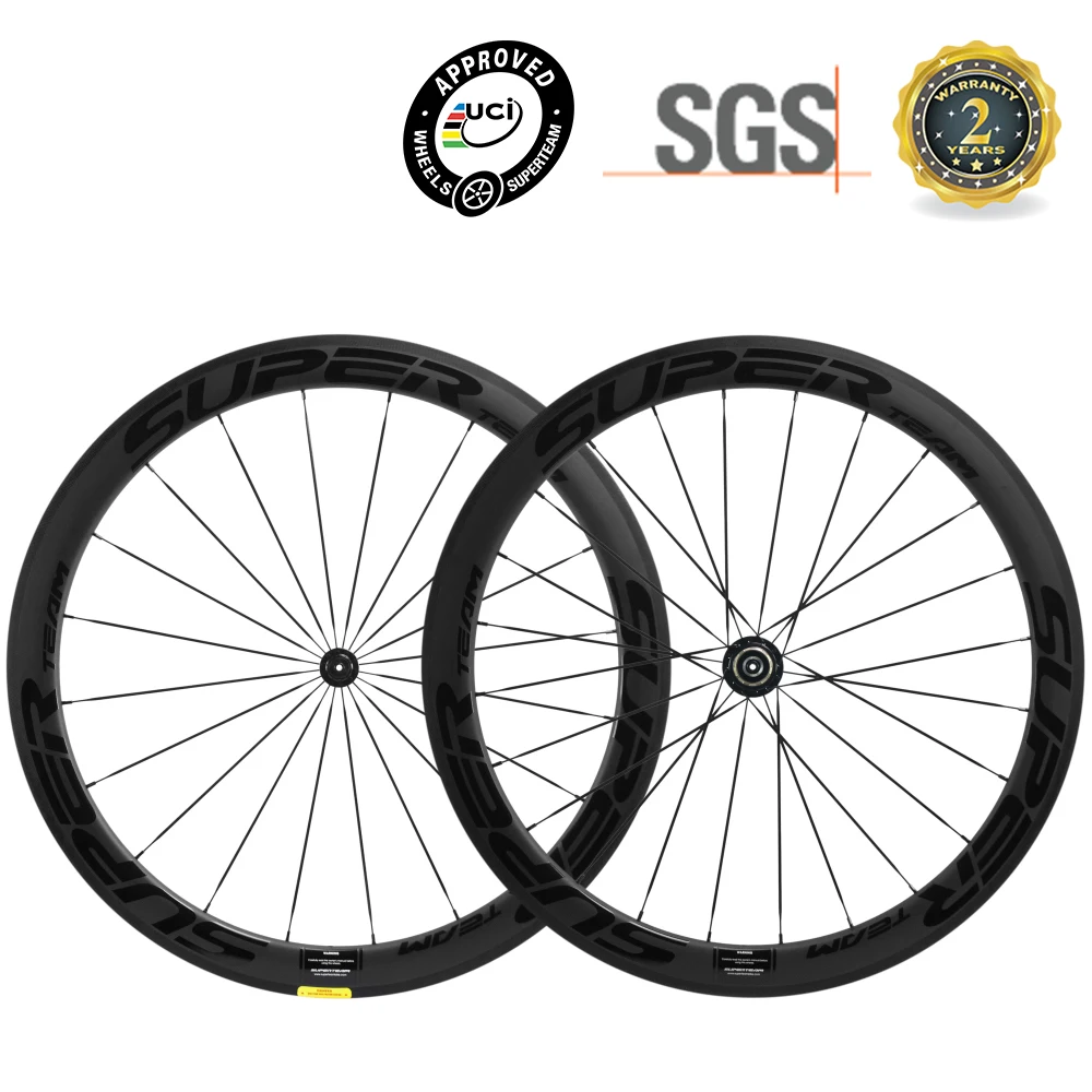 

SUPERTEAM UCI Approved 50mm 25mm U Shape Carbon Wheels Road Bike Wheelset 700C Clincher Carbon Wheel