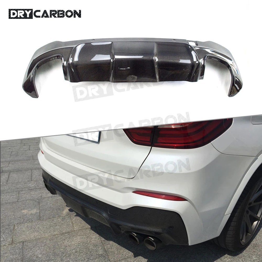 

3D Style Dry Carbon Fiber Rear Diffuser Bumper Lip Spoiler For BMW X4 F26 M-Sport M-TECH 2014-2017 Car Styling