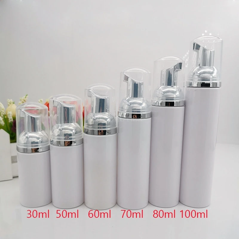 

500pcs 30/50/60/80/100ml Plastic Foam Bottle Soap Mousses Liquid Dispenser Froth Shampoo Lotion Bottling With Silver/Gold Pump