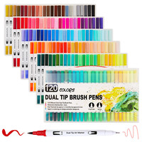 12/24/36/48/60/80/100 Colors Art Marker Pens Drawing Painting Watercolor Dual Tip Brush Pen School Stationery Supplies