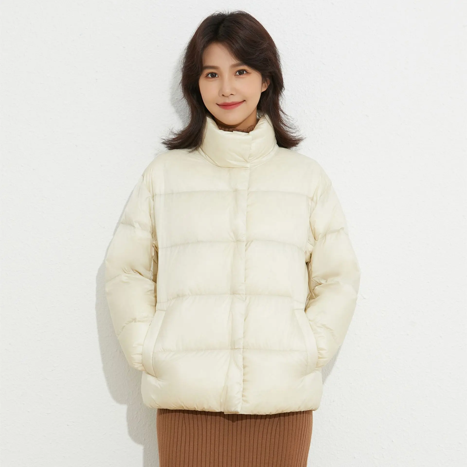 Women Down Jackets New Autumn Winter Stand Collar White Duck Down Thick Warm Coats Female Casual Loose Short Outerwear