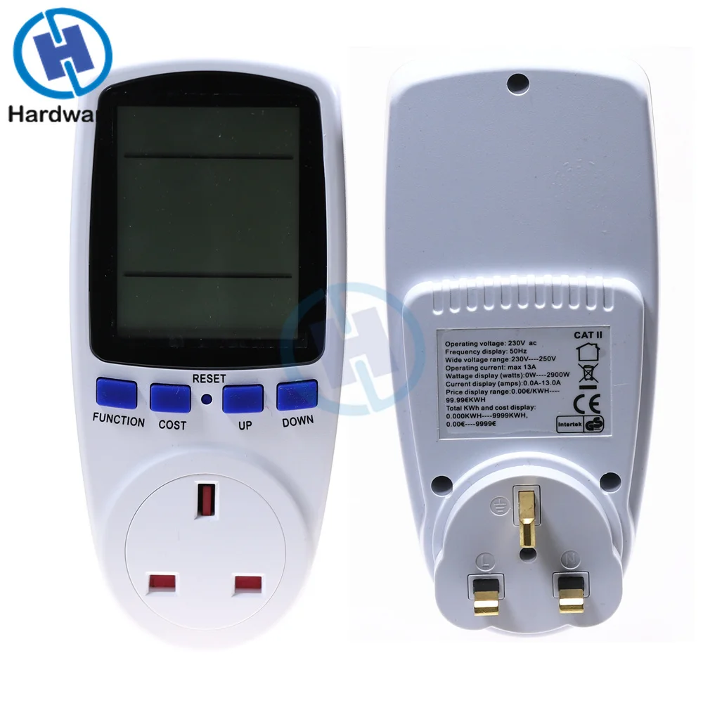 EU BR AU UK Plug Digital Wattmeter Power Meter Energy Meter Voltage Wattmeter Power Analyzer Electronic Measuring Outlet Socket