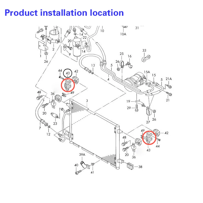 8D0260427 for Audi A6 C5 2000-2005 Automobile condenser rubber pier fixing clip rubber pier bracket radiator rubber pier buckle