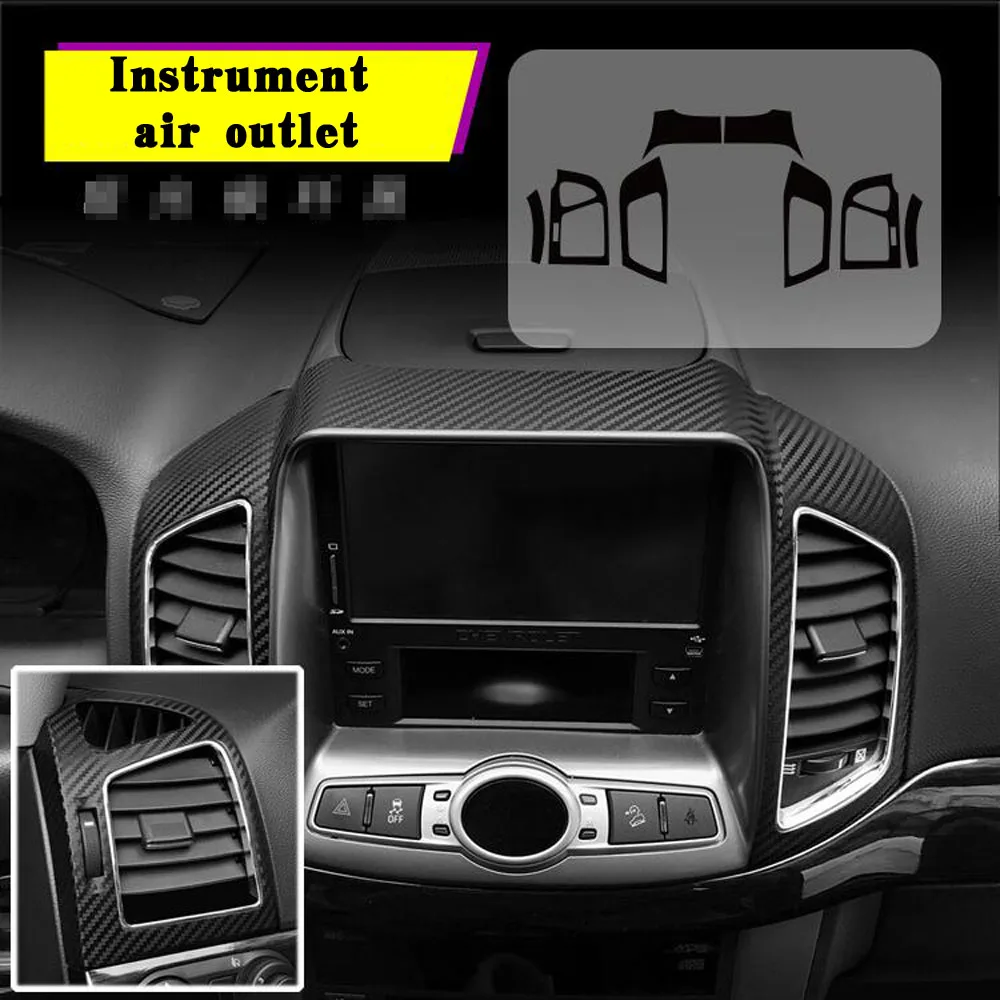 For Chevrolet Captiva 2012-2017 Interior Central Control Panel Door Handle Carbon Fiber Stickers Decals Car styling Accessorie