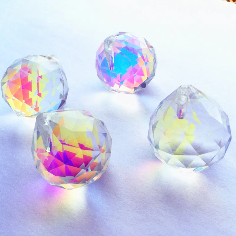 102pcs/lot 30mm Clear AB Crystal galss faceted Ball With Suncatcher Crystal Chandelier Part, X-MAS TREE decoration,Free Shipping