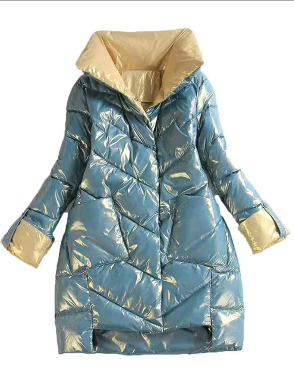 2021 novo inverno com capuz jaqueta feminina moda casual fino longo casaco de algodão quente marca senhoras parkas gwd20302d