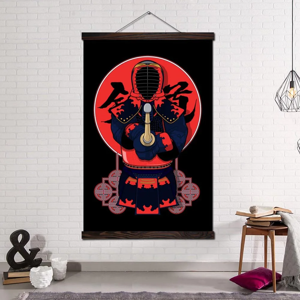 

Modern Art Poster and Prints Canvas Painting Art Print Wall Art Picture Living Room Bedroom Home Decoration Japan Cartoon Kendo