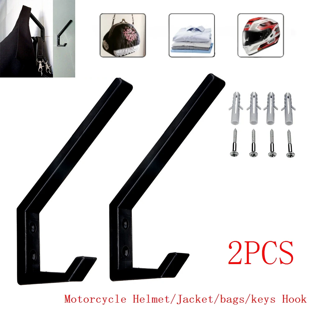 2Pcs/set Motorcycle Helmet ABS Holder Hook Jacket Bags Wall Mount Display Rack Home Luggage Hanger For Kitchen Door Cabinet