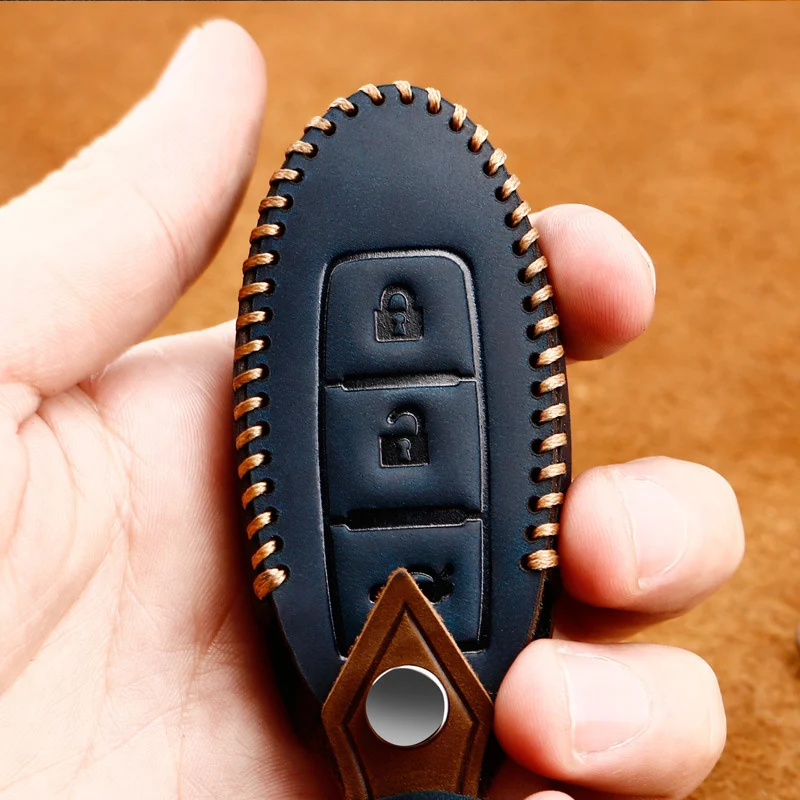 Genuine Leather Car Key Shell Cover Holder Protection Key Covers For Infiniti QX50 M25 FX35 QX60 QX70 G25 Q50 Car Accessories