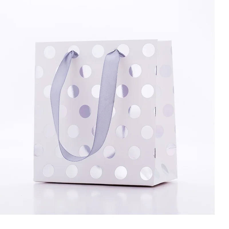 

12Pcs Jewelry Paper Gift Bags With Hot Stamping Dots Clothing Scarf Jewelry Paper Handbags For Wendding Birthday Party