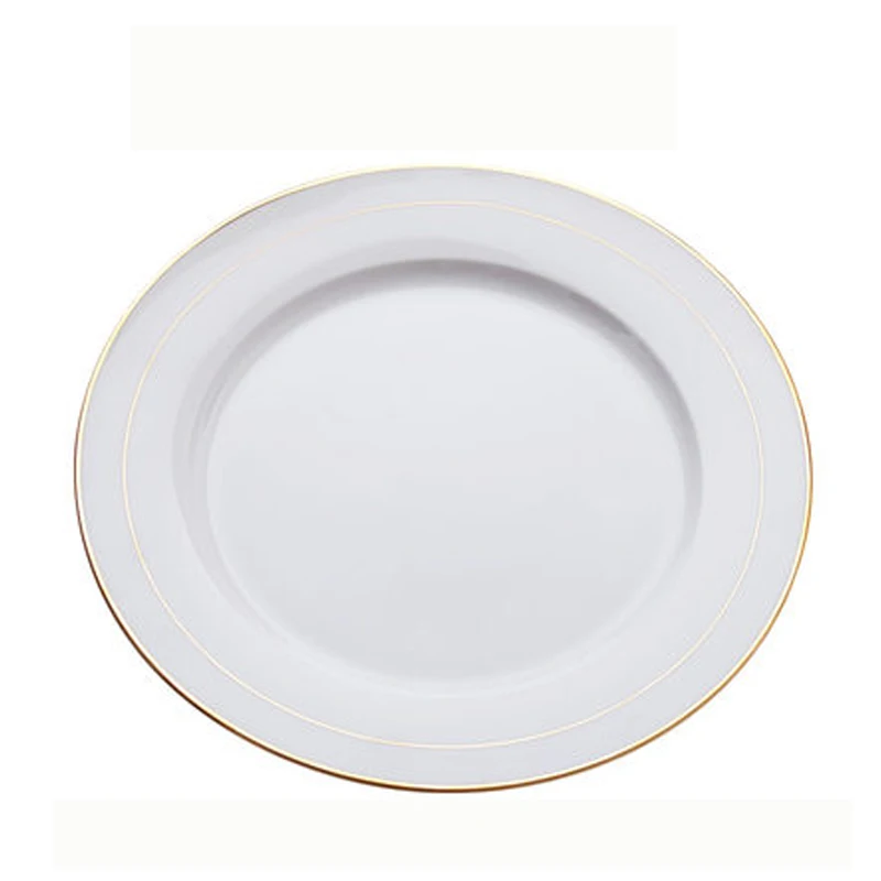 Bone China Phnom Penh Dinner Plate Set, Health and Safety Tableware, Pure White Round Western Plate, Steak Disk, Salad Fruit Pla