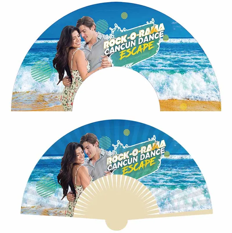 100pcs Personalized Printing Folding Hand Ladies Paper Fan Fold Vintage Fans Wedding Gift Customized Engagement Party Favor