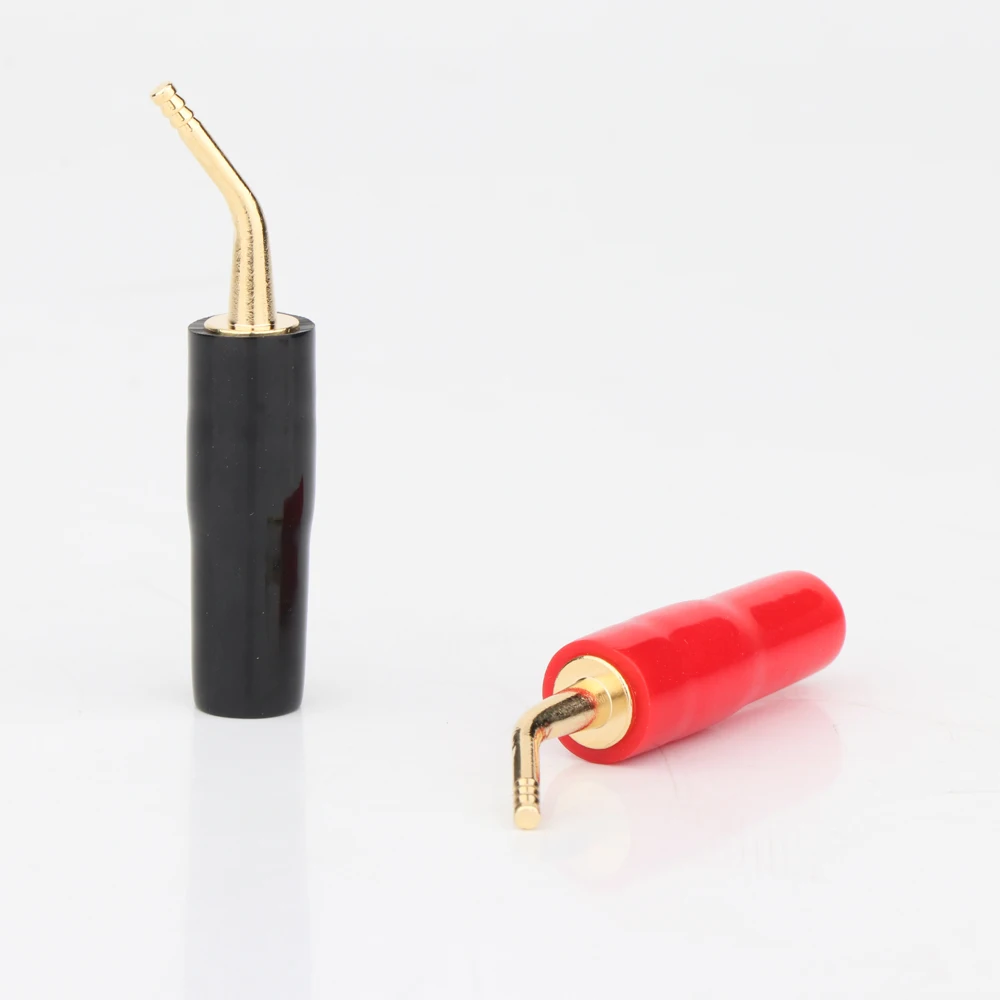 BA1458G 4/8 pcs Brass Gold-Plated Amp Speaker Cable Wire Pin Plug Connector with 4.5MM Hole Diameter