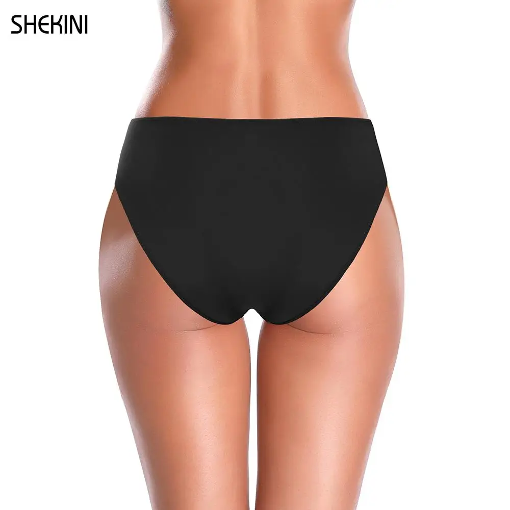 SHEKINI Women's Twist front Swim Briefs Bikini Bottom Hipster Swimsuit Panties High Waisted Swim trunks Summer Beach Shorts