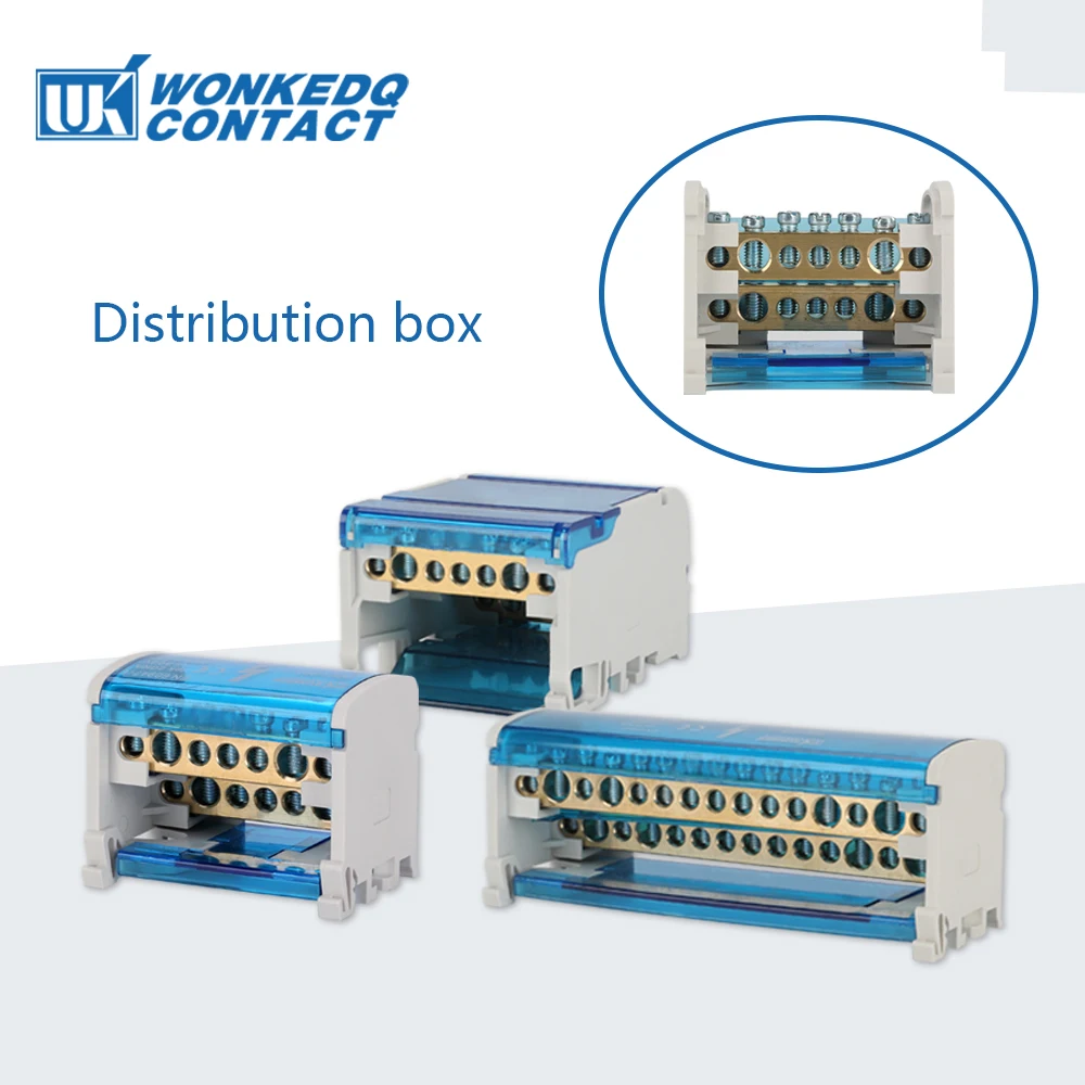 WKH-211 Junction Modular Power Distribution Box 2*11 Pins Screw Wire Electrical Connector Din Rail Terminal Block WKH211