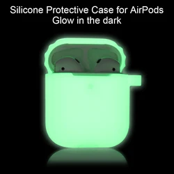 Funda de silicona luminosa para Apple AirPods 2 1, fundas de silicona para auriculares inalámbricos, accesorios para auriculares que brillan en la oscuridad