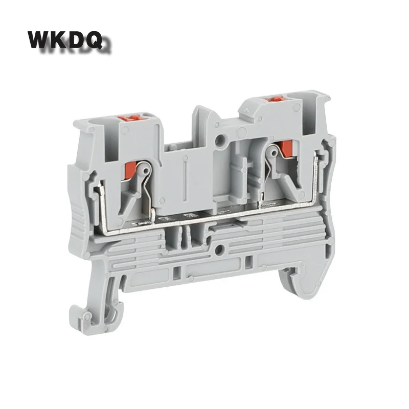 10Pcs PT2.5 Push-In Spring Feed-Through Strip Plug PT-2.5 PT 2.5 Wire Electrical Connector DIN Rail Screwless Terminal Block