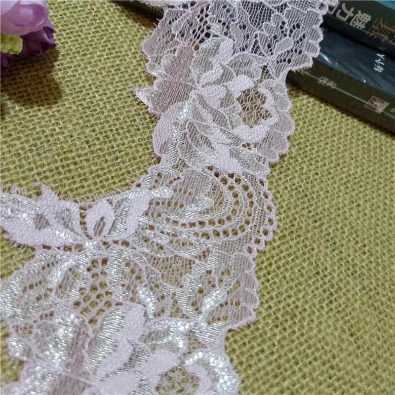 9.2cm E2860-2  Multi-Colored Nylon Spandex Stretch Narrow Lace Trimmings For Wedding Dress Birthday Christmas Party