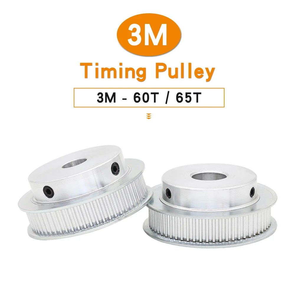 

3M-60T/65T Pulley Wheels Bore 8/10/12/14/15/16/17/19/20/25 mm Alloy Wheel Pitch 3.0 mm BF Shape For Width 10 mm 3M Timing Belt
