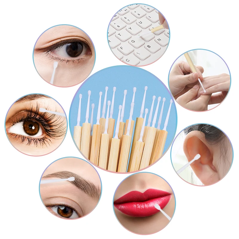 50 pcs Disposable bamboo Stick Micro Brush Mascara Wands Swab Microbrush for Eyelashes Extension women Makeup brushes Tools