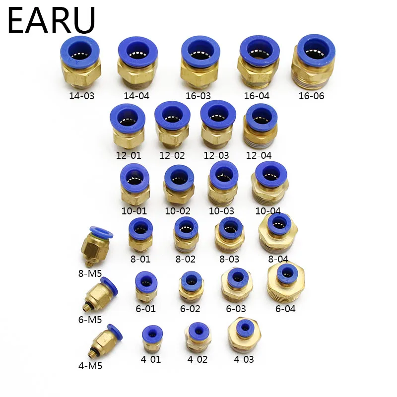 Air Pneumatic 10mm 8mm 12mm 6mm 4mm Hose Tube 1/4\