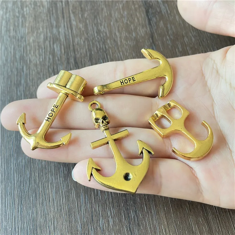 Alloy metal anchor hook anchor pendant connector for jewelry making DIY handmade bracelet necklace accessory material