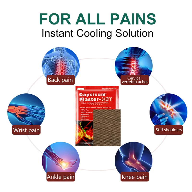 8/24/48/80Pc Hot Pepper Analgesic Patch Chilli Balm Body Self-Heating Sticker Muscle Joint Arthritis Pain Relief Medical Plaster