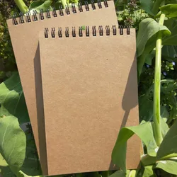 50 Sheets Khaki Sketchbook Spiral Notebook Inner Blank White Paper Notebook for Painting Drawing Writing