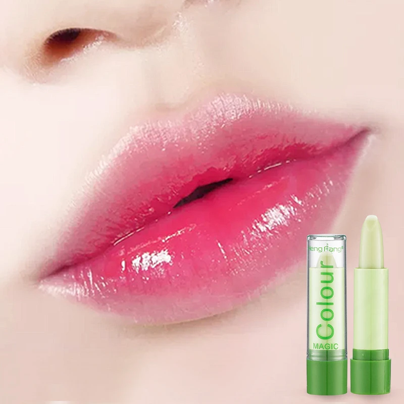 Aloe Veraลิปสติกอุณหภูมิสีเปลี่ยนAloe Vera Lip Balmยาวนานบำรุงปกป้องริมฝีปากMakeup