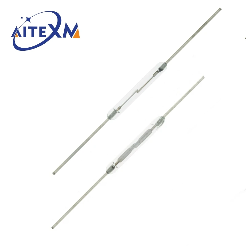 AITEXM 10pcs N/O Reed switch Magnetic Switch 2 * 14mm Normally Open Magnetic Induction switch For Arduino