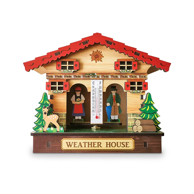 الطقس البيت شاليه بارومتر ميزان الحرارة الرطوبة حلي معلقة الديكور في الأوراق المالية