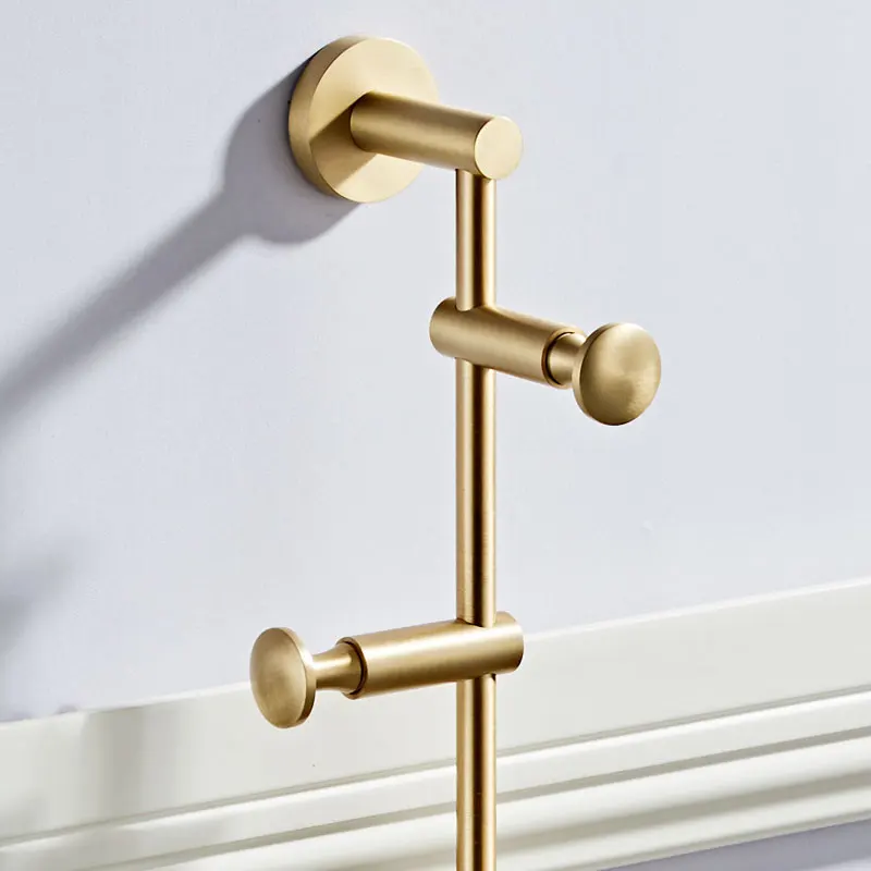 Brass Robe Hook Bathroom Accessories Brush Gold Colors Wall Clothes Rack Coat Hanger Rustproof Towel Hook