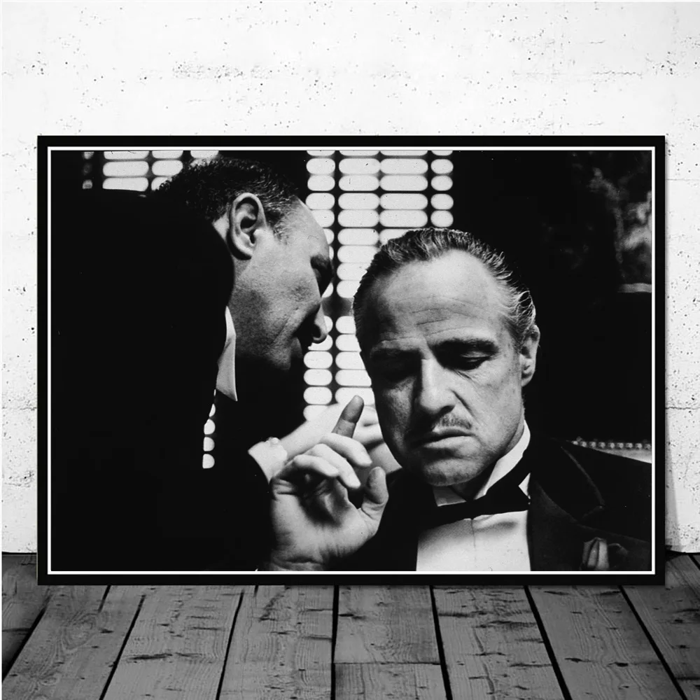 Godfather Newspaper Collage Movie Poster Painting Art On Canvas Prints And Poster Wall Picture For Home Cuadros Room Decoration