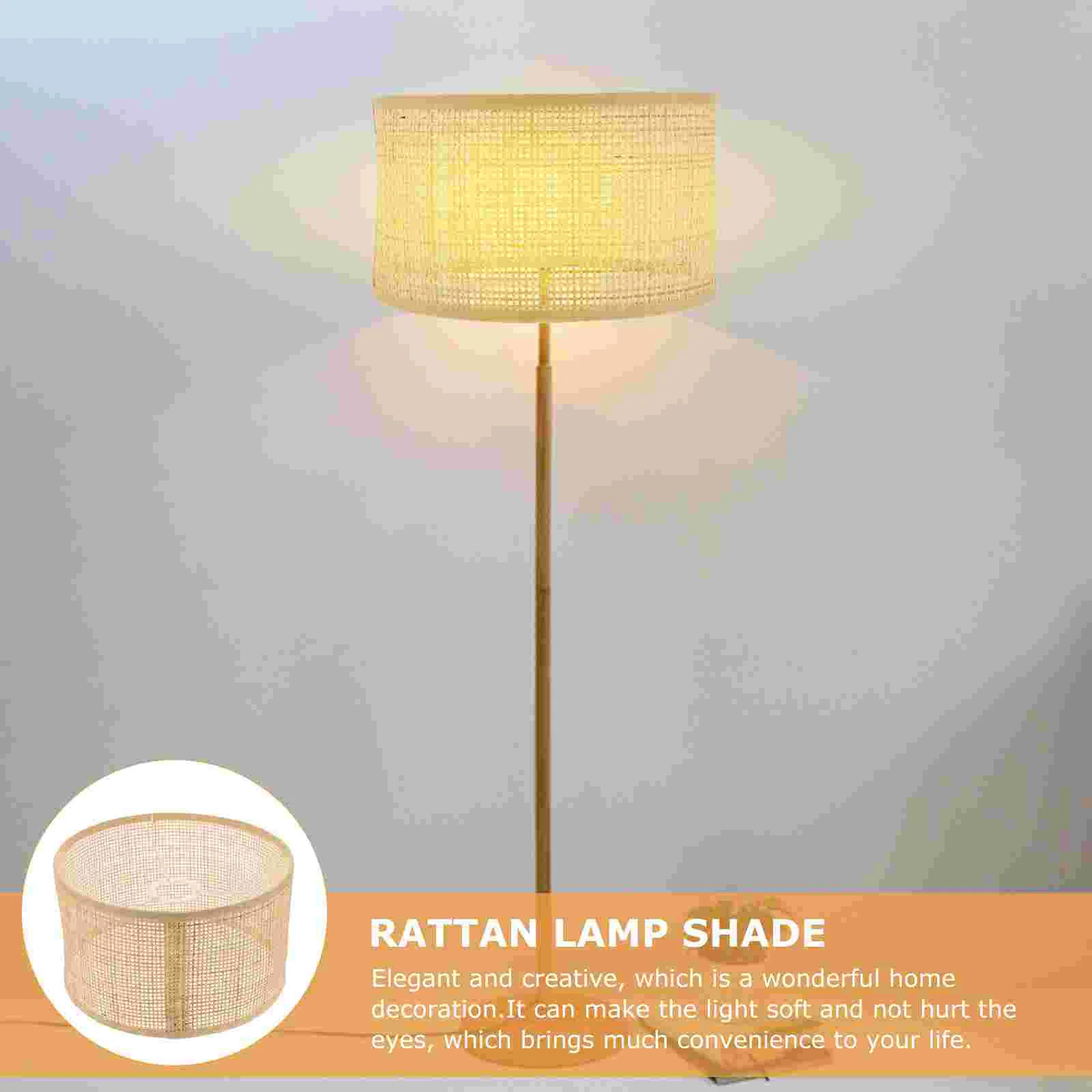 Lamp Shade Lampshade Shades Light Cover Woven Chandelier Table Rattan Cloth Clip Drum Ceiling Lamps Hand Floor Bedside