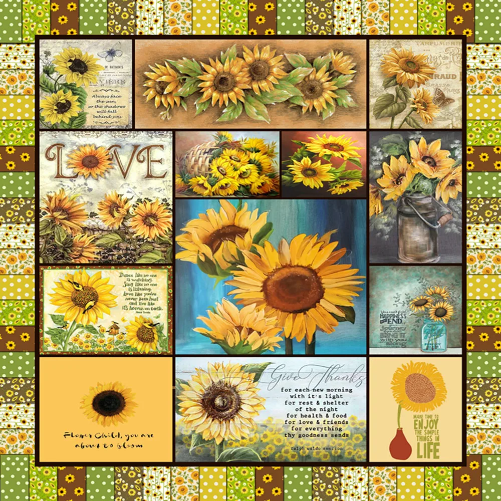 Nordic Yellow Sunflower 3D Printed Carpets Simple Home Big Carpet Girl Room Decor Mat/Rug To My Wife/daughter/son Christmas gift