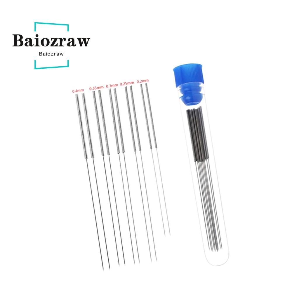 3D Printer Parts 0.1 0.2 0.25 Nozzle Cleaning Special Drill Bit Cleaner Steel Needle Through Needle Stainless Steel Needle 1 Set