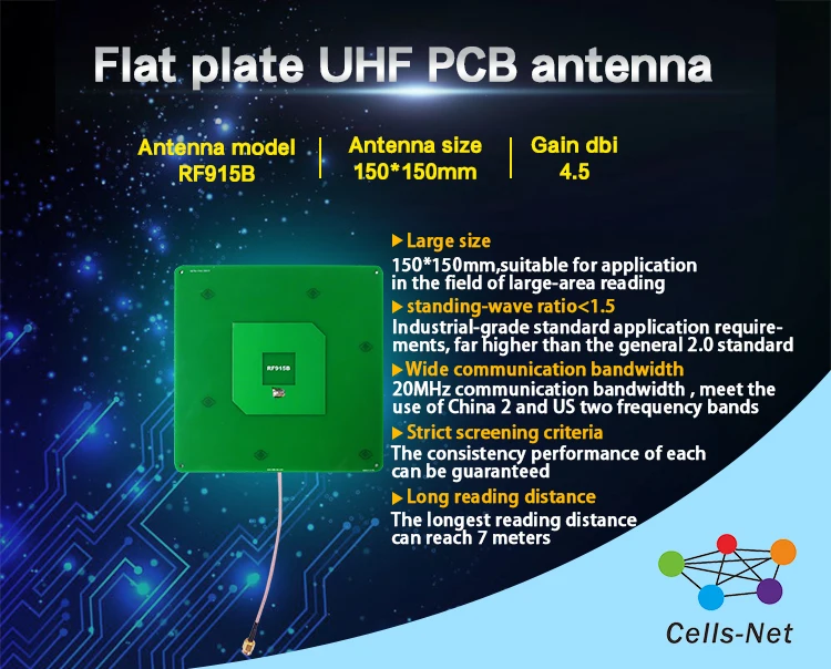 

UHF PCB антенна UHF RFID 900 UHF Антенна 150*150