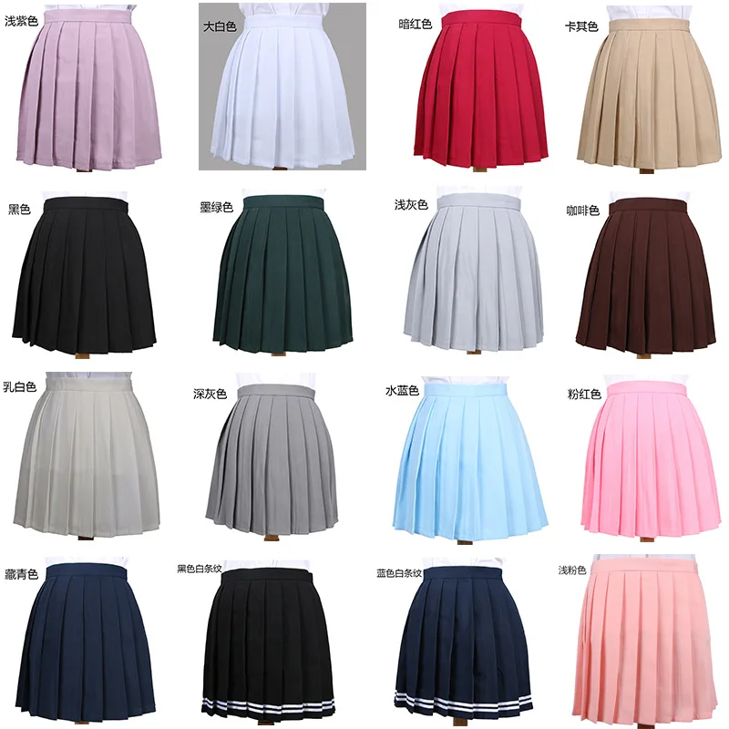 Saia curta japonesa, versão coreana, para meninas, uniforme escolar, cosplay, estudantes, 10 cores, 3xl, imperdível