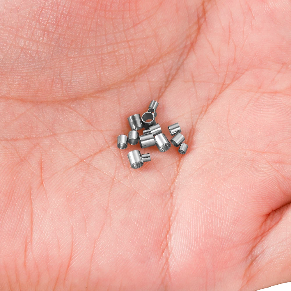 120-150Pcs/lot 1.5-4.0mm Stopper Spacer Crimp Tube Beads Crimp End Beads Connectors For DIY Jewelry Making Accessories Supplies