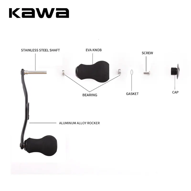 KAWA Fishing Reel Handle For Bait Casting Reels Assembly Hole 8x5mm Length Is 100mm Alloy Handle With Eva Knob Reel Accessory