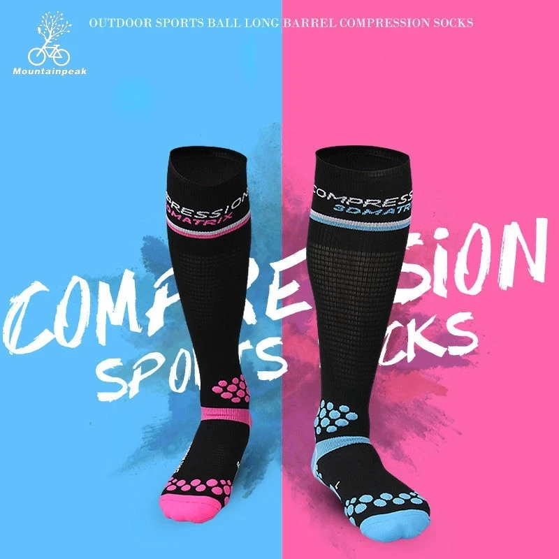 1 Pair Men Women Sports Socks Cycling Compression Socks Bicycle Running Outdoor Sports Socks Wearproof Marathon Stockings