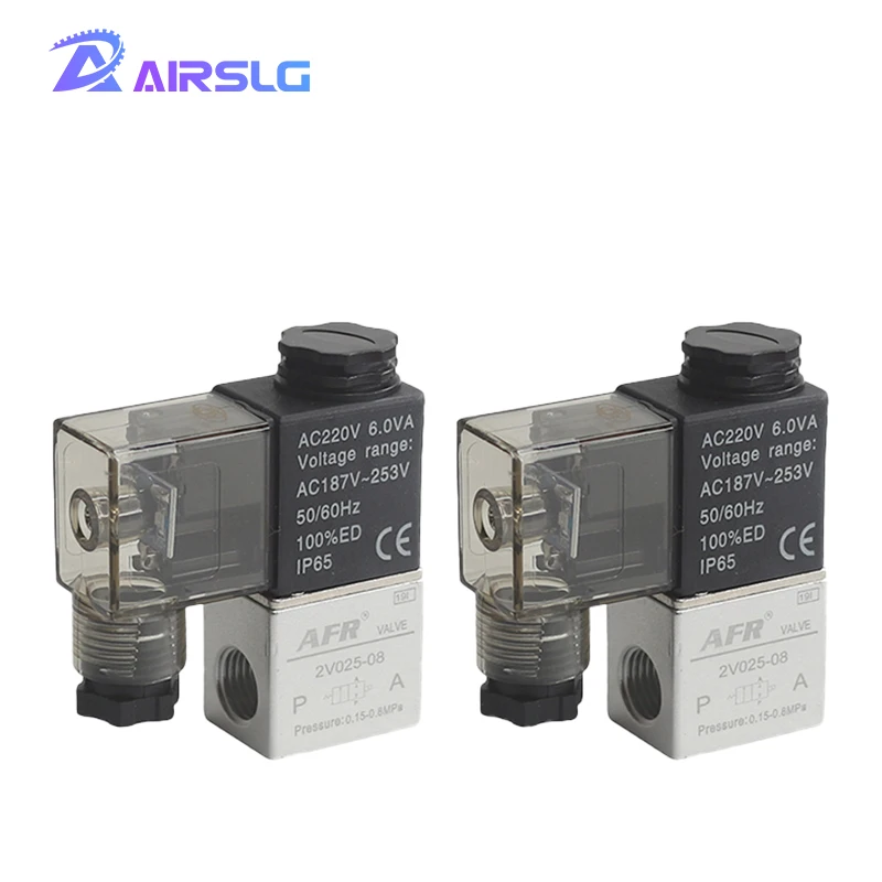 2V025-08 Valve 12V 24V 110V 220V 36V Volt  Air Solenoid Valves 2 Position 2 Port 1/4\