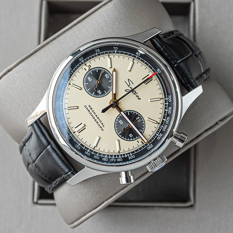 40 mm heren legerhorloge 1963 pilot mechanisch Sugess Panda polshorloge saffier luchtmacht horloges chronograaf officiële ST1901 beweging