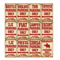 PARKING ONLY Vintage Signs Retro Metal Plaque Garage Wall Tin Plate Coffee Bar Pub Club Decoration Home Decor 20x30cm